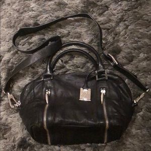 Black quilted/leather crossbody that fits so much